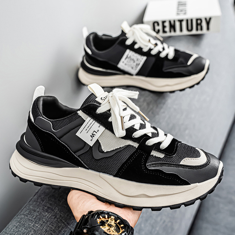 Internet celebrity popular men's shoes winter 2026 new men's breathable sports and leisure versatile thick-soled waffle daddy trendy shoes