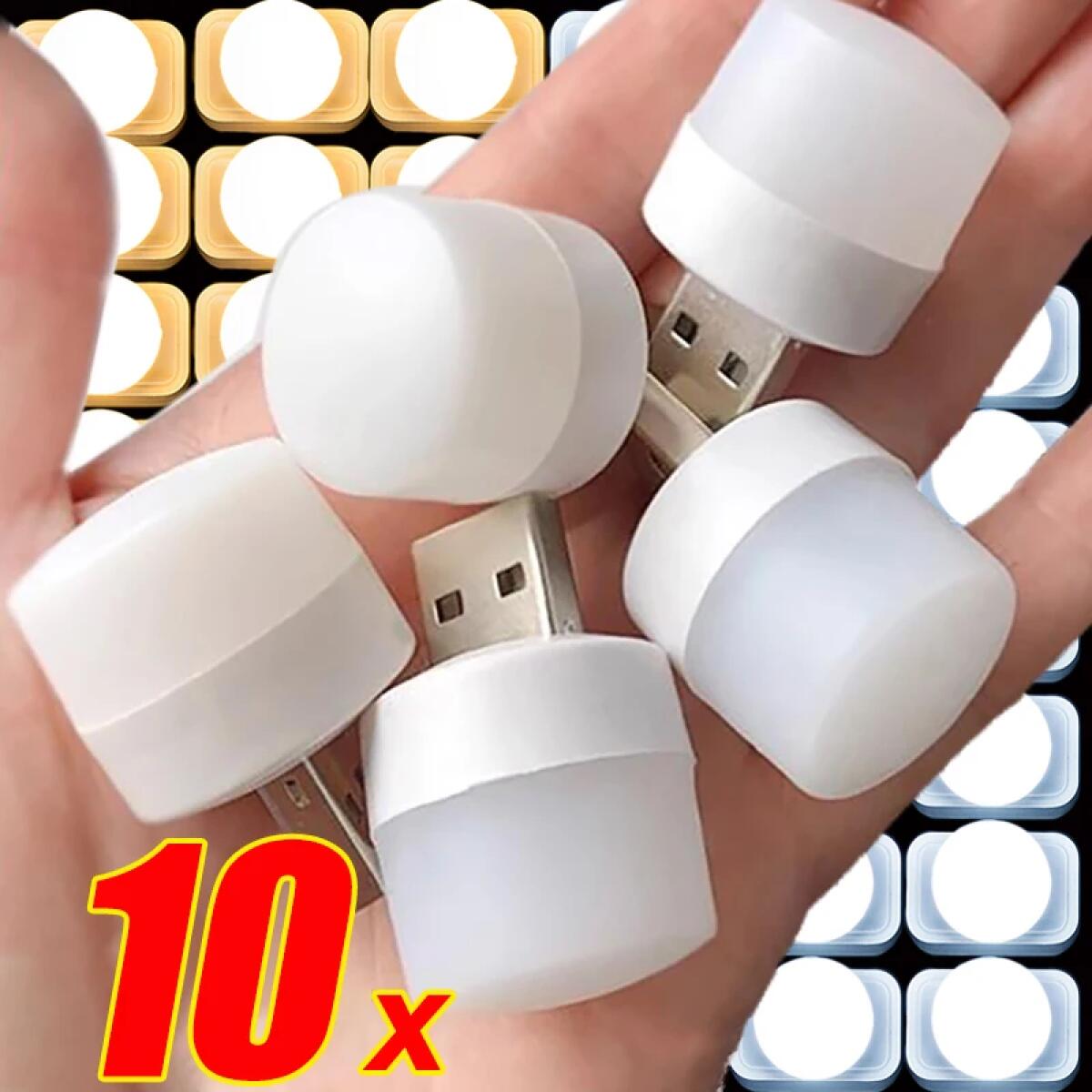1-10PCS USB Night Light Mini LED Plug Lamp Power Bank Charging Eye Protection Book Lights Mobile Power Charging Bedroom Light