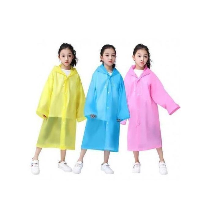Kids Unisex Raincoat – Waterproof Hooded Rain Jacket for Boys & Girls, Lightweight Durable Protective Rainwear with Front Button Closure, Outdoor School Travel Rain Poncho for Children, Windproof