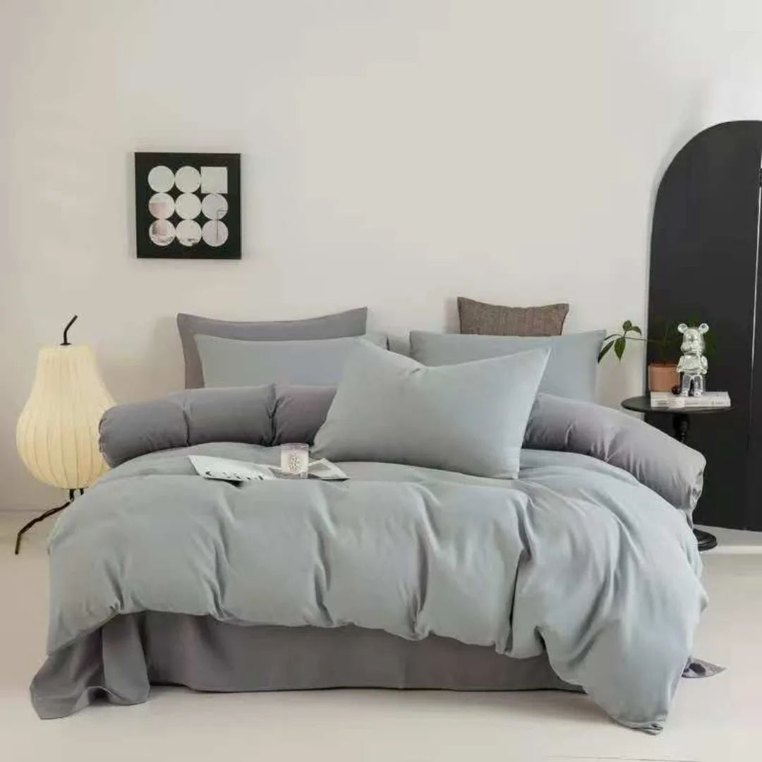 6PCS Cotton Duvet Cover Set 6x7 – Soft Bedding Set with Duvet Cover, Flat Bedsheet & 4 Pillowcases, Comfortable Bedroom Linen for Everyday Home Use