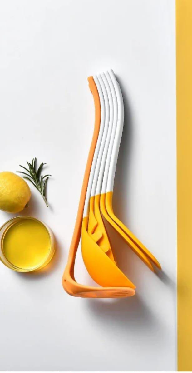 6PCS Silicone Kitchen Spoon Set – Heat Resistant Cooking Utensils for Stirring, Mixing & Serving, Non-Scratch Kitchen Tool Set for Everyday Home Cooking Use