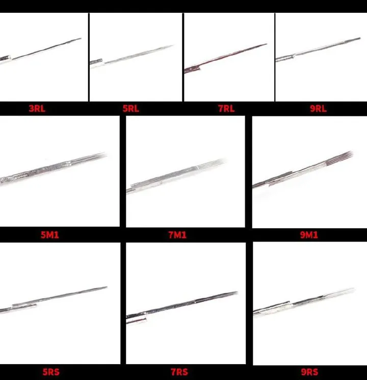 100Pcs Sterile Disposable Tattoo Nozzle Tips Needle Tube Mixed Sizes RT+DT+FT Tattoo Needles Cartridges Set