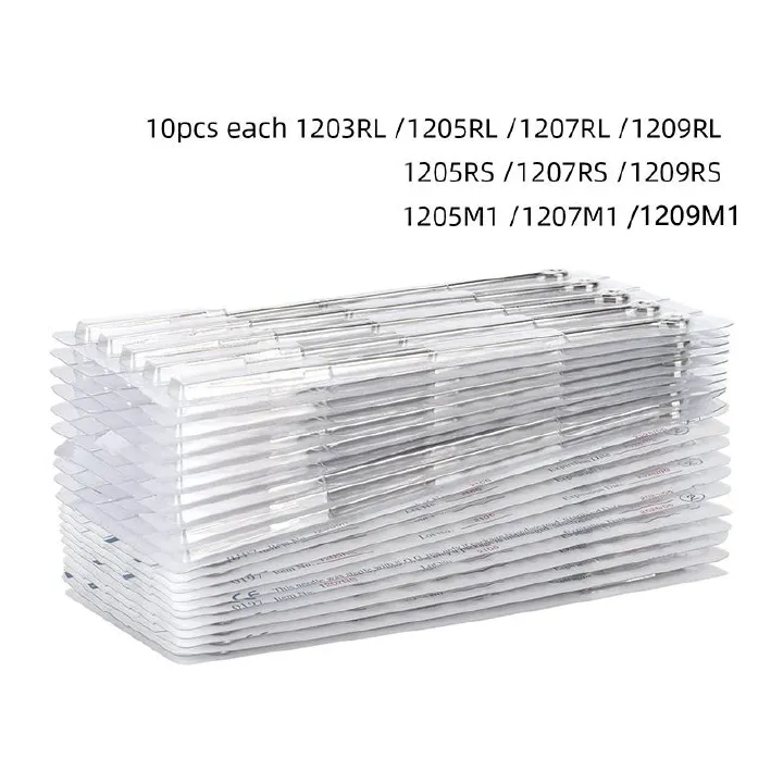 100Pcs Sterile Disposable Tattoo Nozzle Tips Needle Tube Mixed Sizes RT+DT+FT Tattoo Needles Cartridges Set