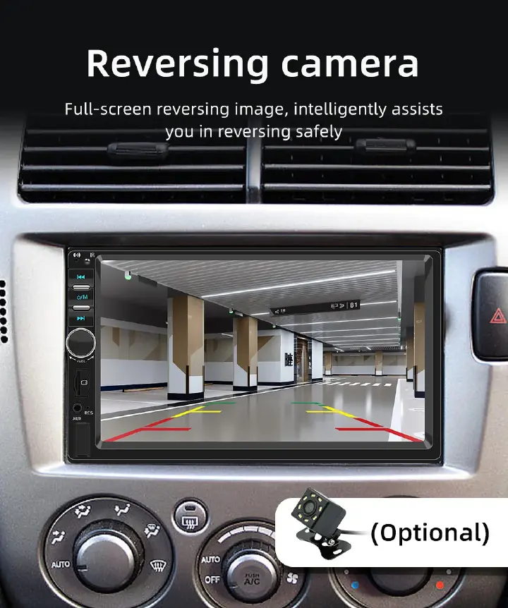 7 Inch Car Radio MP5 Multimedia Player Touch Screen FM ISO Power Aux Input Bluetooth USB Mirror Link Autoradio