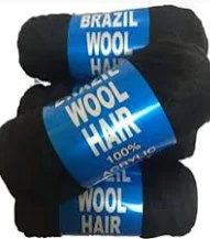 Brazilian Wool - Black  for braiding knottless knitting clothes