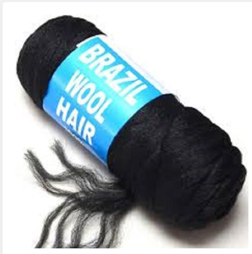 Brazilian Wool - Black  for braiding knottless knitting clothes