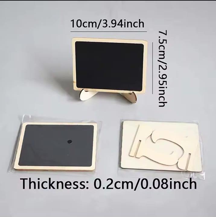 10 Sets Mini Chalkboard Signs with Wooden Frame – Rectangle Blackboard + 2 Liquid Chalk Pens & 10 Extra Labels