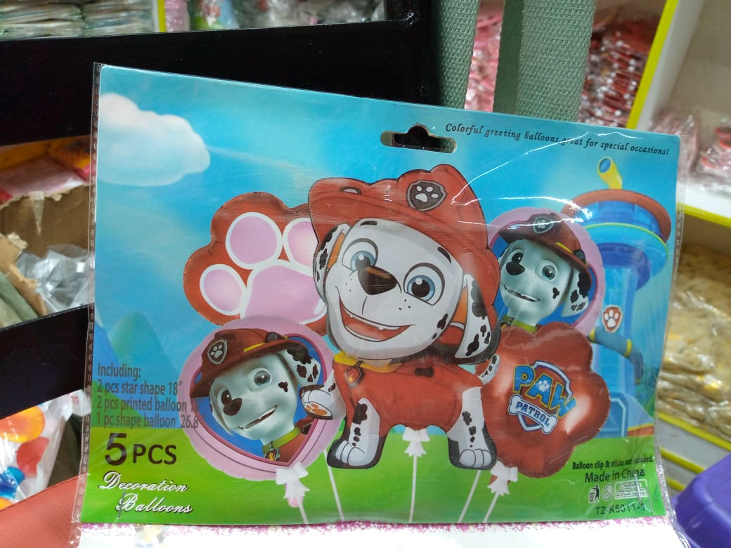 5in1 Cartoon Foil Balloons Set – Birthday Party Decorations | Kids Cartoon Theme Balloons for Celebrations & Events