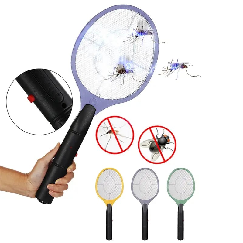 Electric Fly Swatter Racket – Battery Powered Mosquito & Insect Killer | Handheld Anti-Mosquito Repellent Zapper