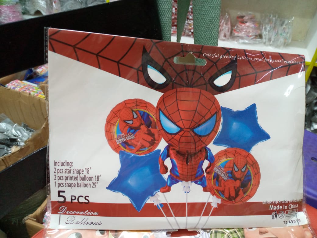 5in1 Cartoon Foil Balloons Set – Birthday Party Decorations | Kids Cartoon Theme Balloons for Celebrations & Events