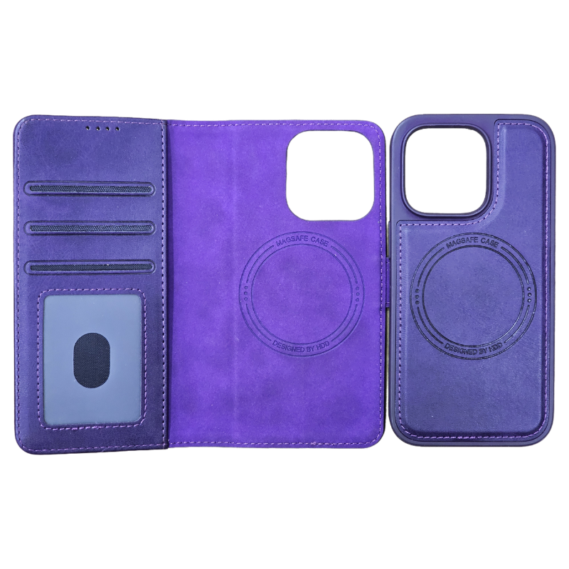 iPhone 15 14 13 12 Series Premium Leather Wallet Folio Case Elegant Flip Cover with Credit Card Slots ID Holder Magnetic Kickstand Feature Professional Slim Fit Shockproof Protection Pro Max