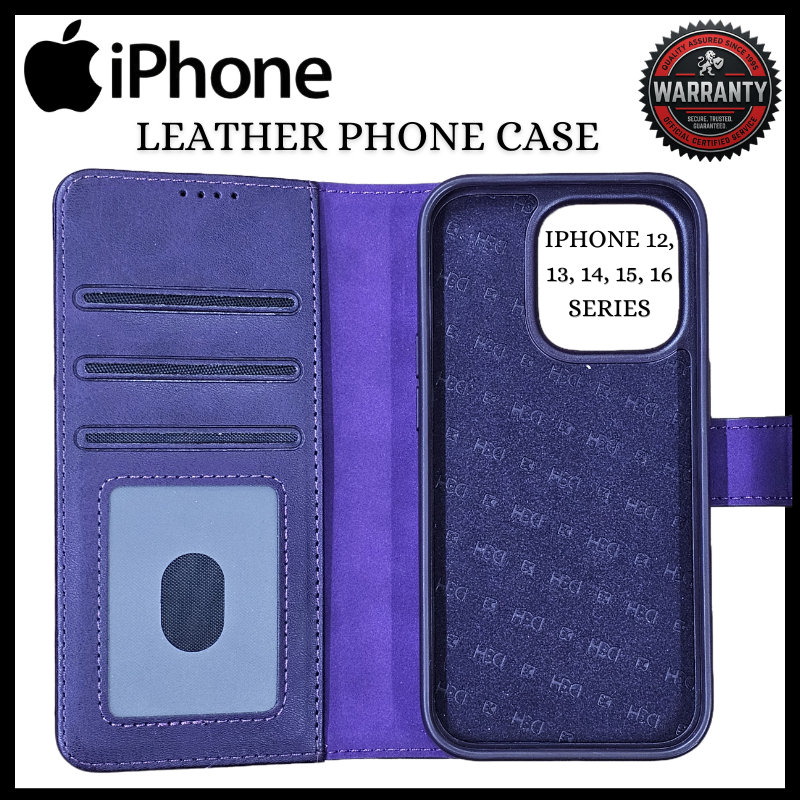 iPhone 15 14 13 12 Series Premium Leather Wallet Folio Case Elegant Flip Cover with Credit Card Slots ID Holder Magnetic Kickstand Feature Professional Slim Fit Shockproof Protection Pro Max