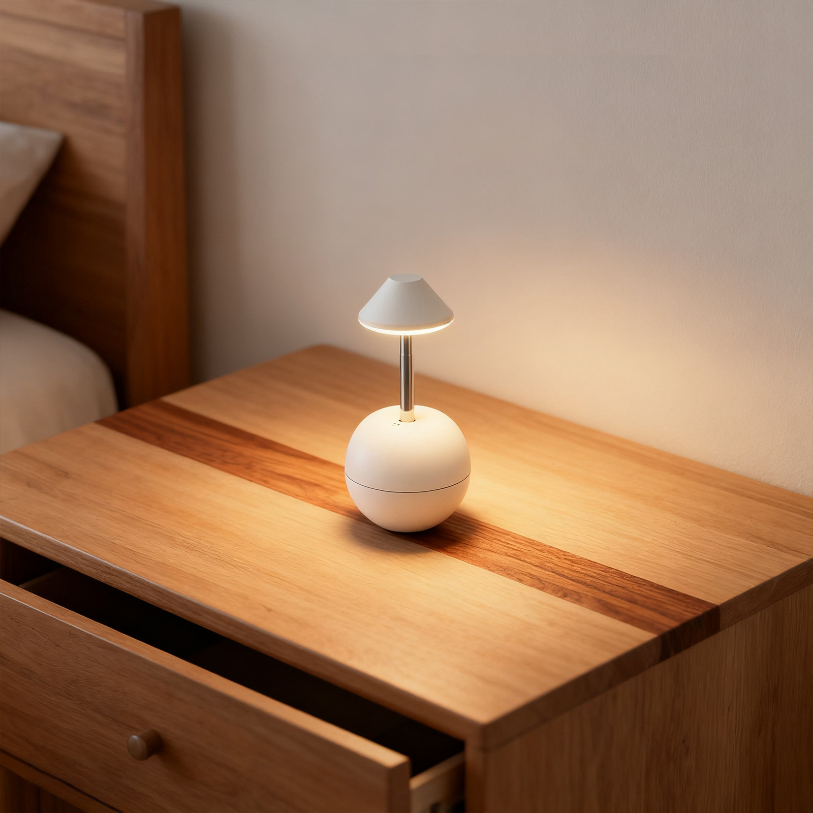 Rechargeable LED Table Lamp Touch Control, Modern Bedside Night Light Dimmable, Portable Desk Lamp USB Charging, Warm Light Ambient Lamp for Bedroom Living Room Home Decor