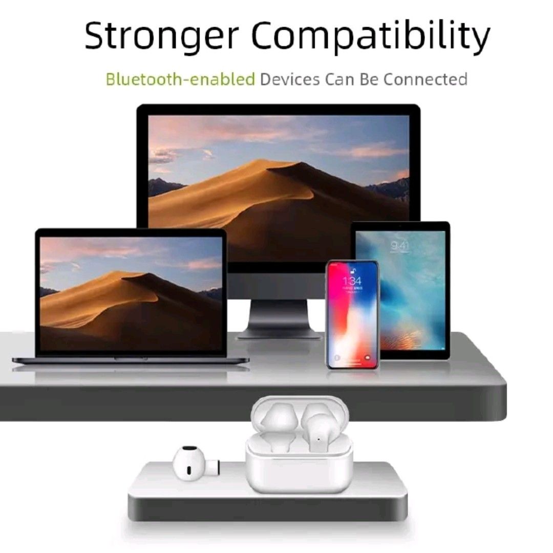 Original Pro 5s Earbuds Earpods Wireless Mini Bluetooth Earphones TWS Touch control In-ear Headphones Portable Premium Deep Bass Music Noise Cancellation Transparency Compatible with All Devices.