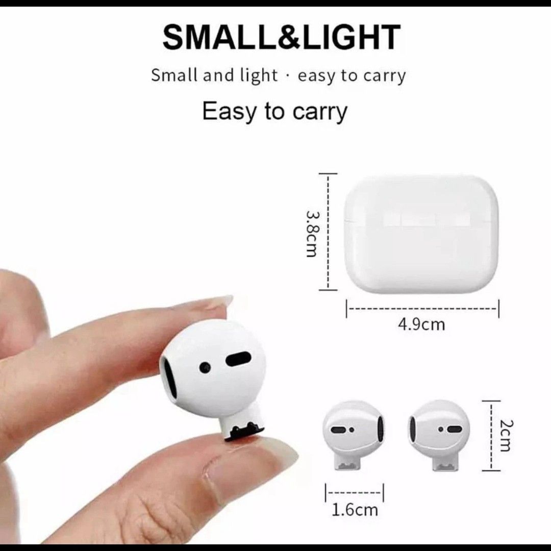 Original Pro 5s Earbuds Earpods Wireless Mini Bluetooth Earphones TWS Touch control In-ear Headphones Portable Premium Deep Bass Music Noise Cancellation Transparency Compatible with All Devices.