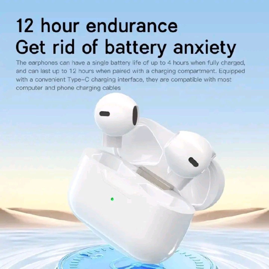 Original Pro 5s Earbuds Earpods Wireless Mini Bluetooth Earphones TWS Touch control In-ear Headphones Portable Premium Deep Bass Music Noise Cancellation Transparency Compatible with All Devices.
