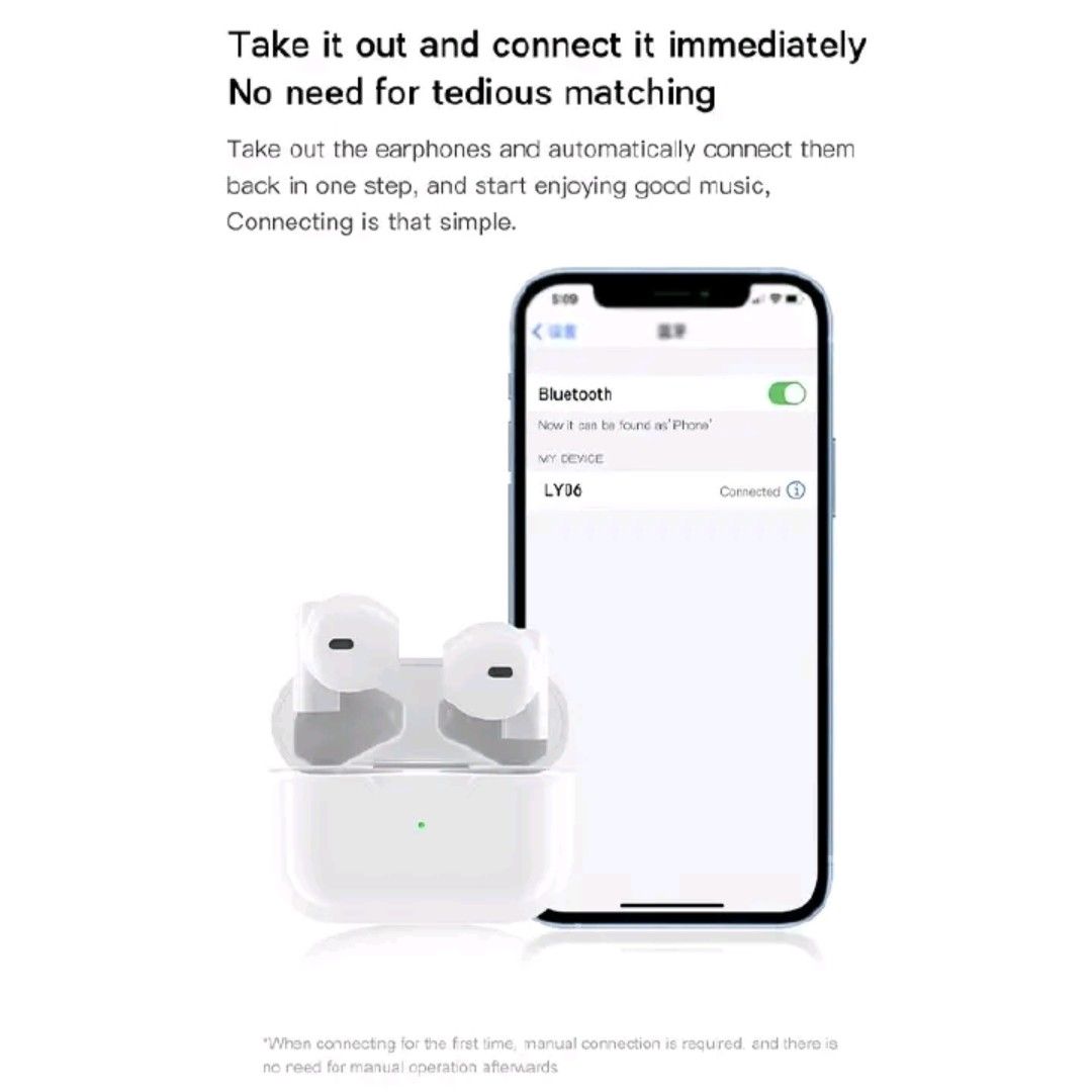 Original Pro 5s Earbuds Earpods Wireless Mini Bluetooth Earphones TWS Touch control In-ear Headphones Portable Premium Deep Bass Music Noise Cancellation Transparency Compatible with All Devices.