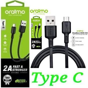 Original Oraimo Type C Cable Fast Charging & Data Transfer USB Cable Super Quick Charge 2.4A, High Speed Data Sync, (Extremely Fast) Charging Cable USB Cables Phone Charger Compatible For Androids
