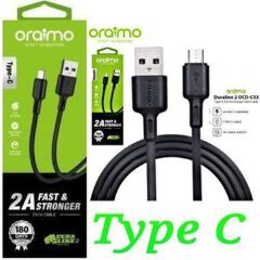 Original Oraimo Type C Cable Fast Charging & Data Transfer USB Cable Super Quick Charge 2.4A, High Speed Data Sync, (Extremely Fast) Charging Cable USB Cables Phone Charger Compatible For Androids