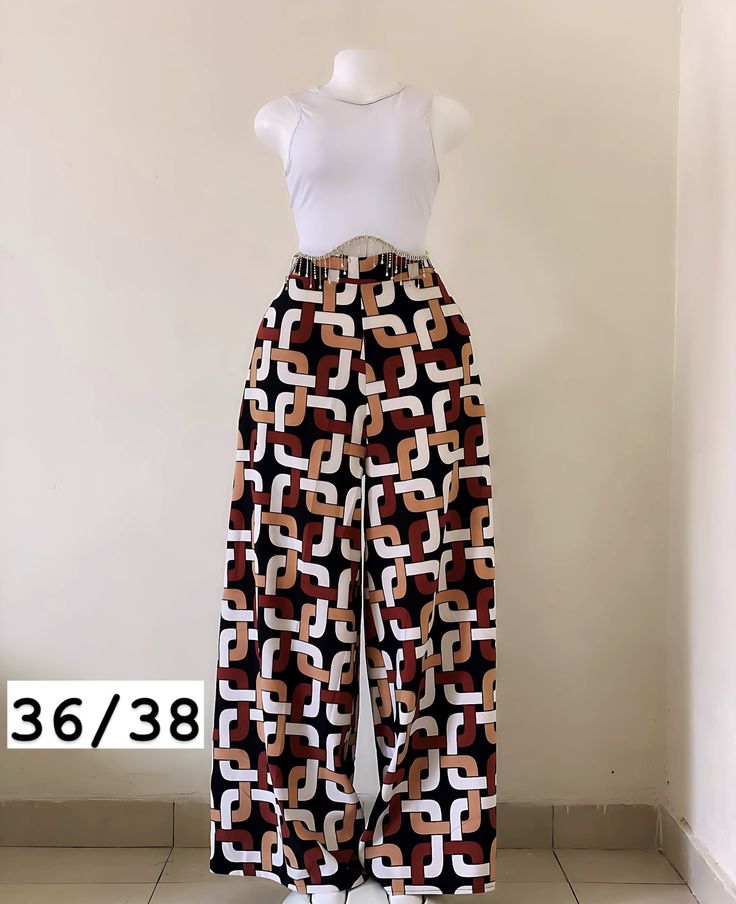 Women’s High Waist Wide Leg Palazzo Pants – Print Drawstring Elastic Waist Loose Casual Trousers African Print Palazzo Pants B Graphic Wide Leg High Waist Trousers for Women