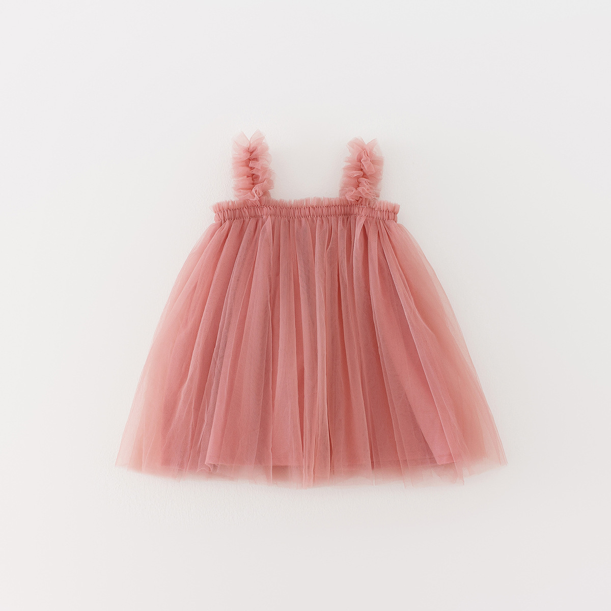 Summer Baby Girl Tulle Tutu Dress - Sleeveless Ruffle Trim Princess Dress for Toddlers, Fluffy Mesh Party Dress for Kids