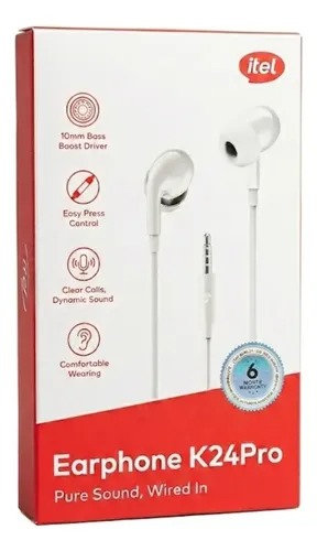 itel K24 Pro Wired Earphones – Pure Bass Sound, HD Microphone, Comfortable In-Ear Headphones with 3.5mm Jack, Noise Isolation Earbuds for Android Phones, Gaming & Music Kenya