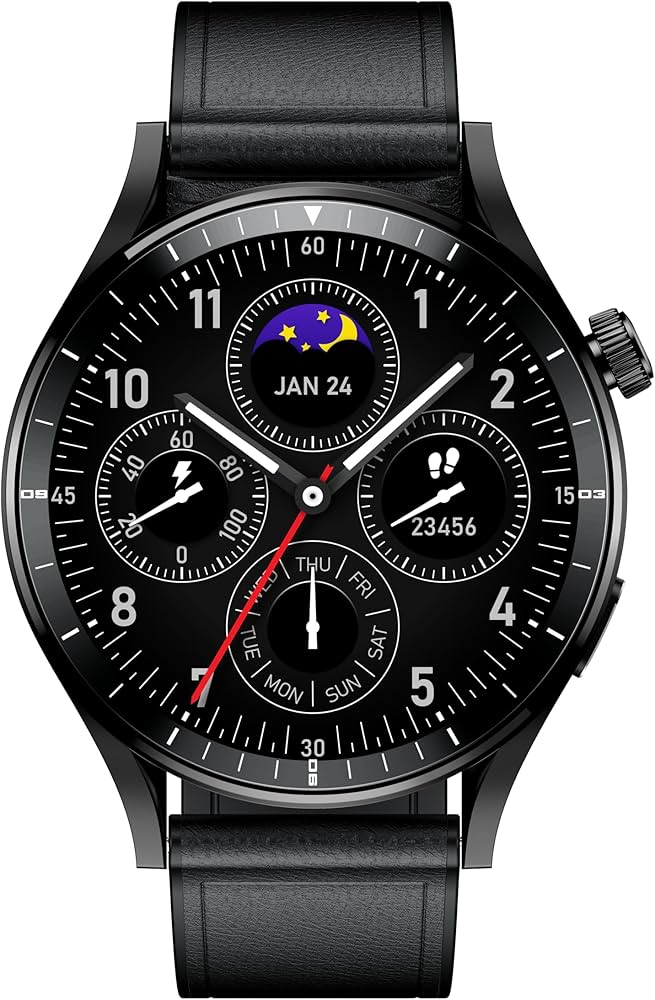 Infinix XWatch N4 Pro Smart Watch AMOLED Display Bluetooth Calling IP68 Waterproof Heart Rate Sleep Monitor 100 Sports Modes Long Battery Life Wireless Charging Fitness Smartwatch for Android & iPhone