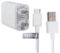Tecno 18W Fast Charger Type-C Original Adapter with USB Cable, Super Fast Charging Wall Charger for Tecno, Infinix, itel, Android Smartphones and USB Devices