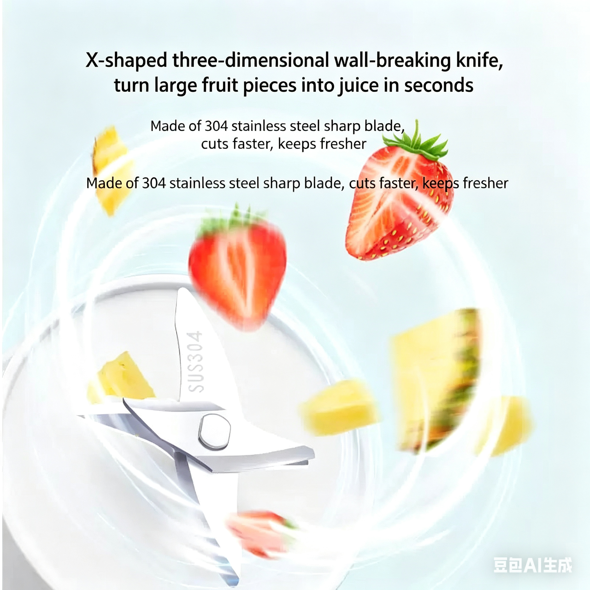 Portable Simple Personality Blender Usb Charging Fresh Juicer 6 Blades