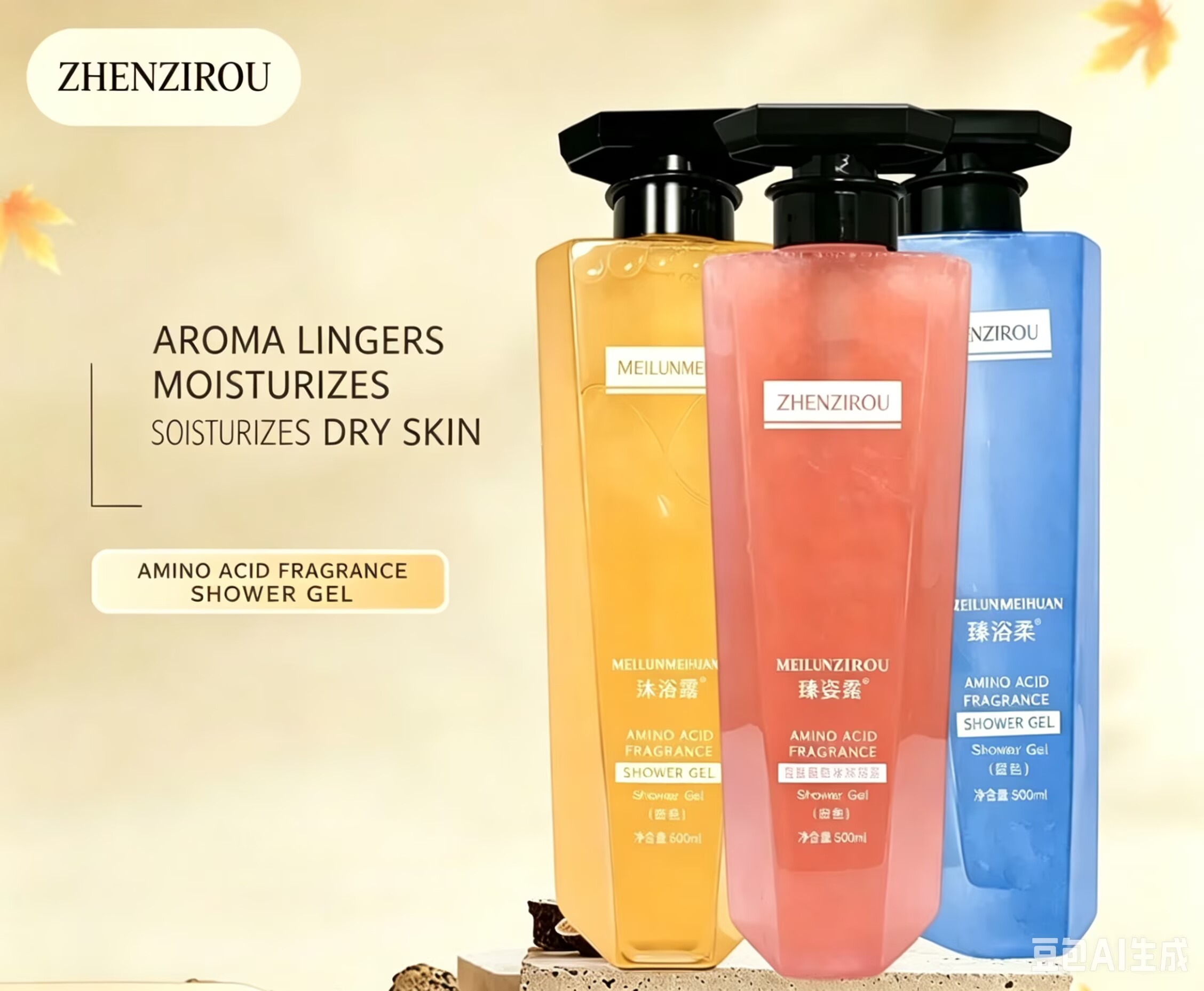 TikTok popular influencer's favorite Zhenzi Ruo body wash and perfume type cleansing and long-lasting fragrance shower bath lotion, 500ml