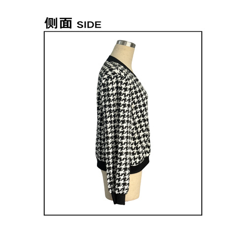 Women's Zip Front Plaid Print Long Sleeve Stand Collar Casual Jacket