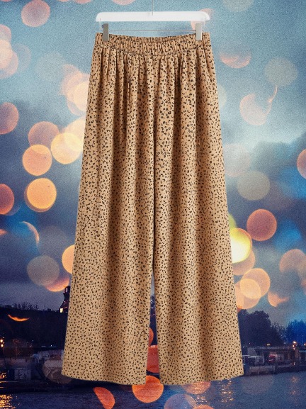 Women High Waist Wide Leg Palazzo Pants – Loose Fit Casual Printed Trousers