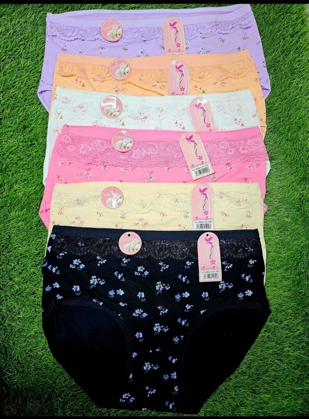 Women Cotton Floral Panties – Soft Breathable Mid Waist Underwear for Ladies (Comfort Fit Briefs)