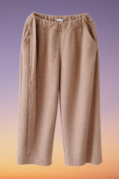 Women High Waist Wide Leg Palazzo Pants – Loose Fit Casual Office Trousers (Beige)