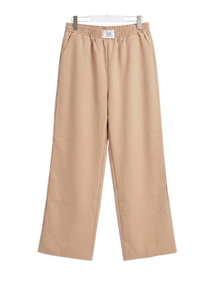 Women High Waist Elastic Waist Wide Leg Trousers – Casual Loose Fit Comfortable Long Pants (Khaki)