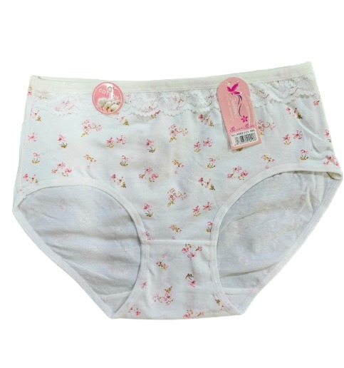 Women Cotton Floral Panties – Soft Breathable Mid Waist Underwear for Ladies (Comfort Fit Briefs)