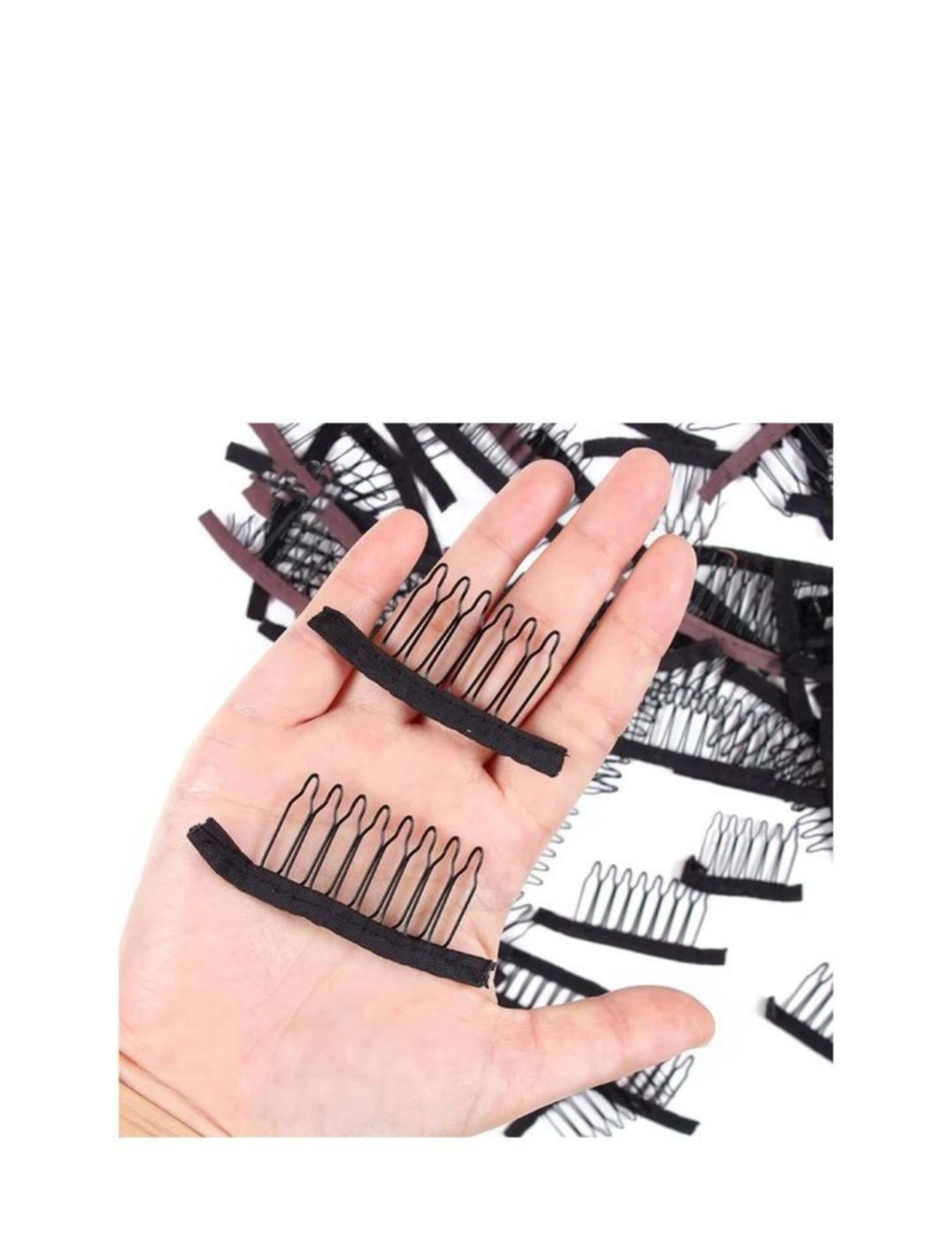 10PCS Black Wig Clips with Silicone Grip – Strong Hold Sew-In Clips for Wigs & Hair Extensions