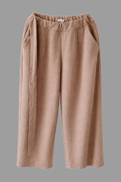 Women High Waist Wide Leg Palazzo Pants – Loose Fit Casual Office Trousers (Beige)