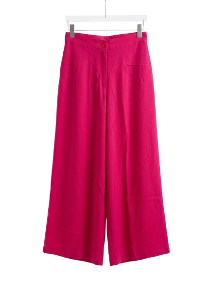 Women High Waist Wide Leg Palazzo Pants – Casual Loose Fit Elegant Long Trousers (Pink)