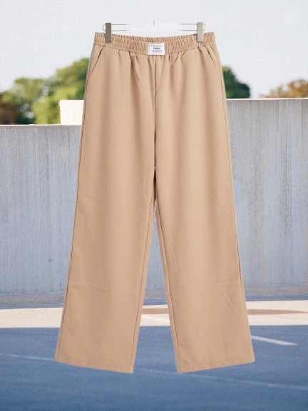 Women High Waist Elastic Waist Wide Leg Trousers – Casual Loose Fit Comfortable Long Pants (Khaki)