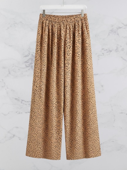 Women High Waist Wide Leg Palazzo Pants – Loose Fit Casual Printed Trousers