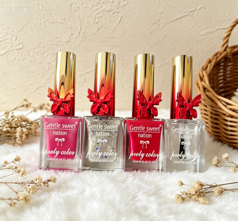 Quick Dry 4 Colors Nail Polish, Crack Resistant Long-Lasting Salon Grade Nail Coating