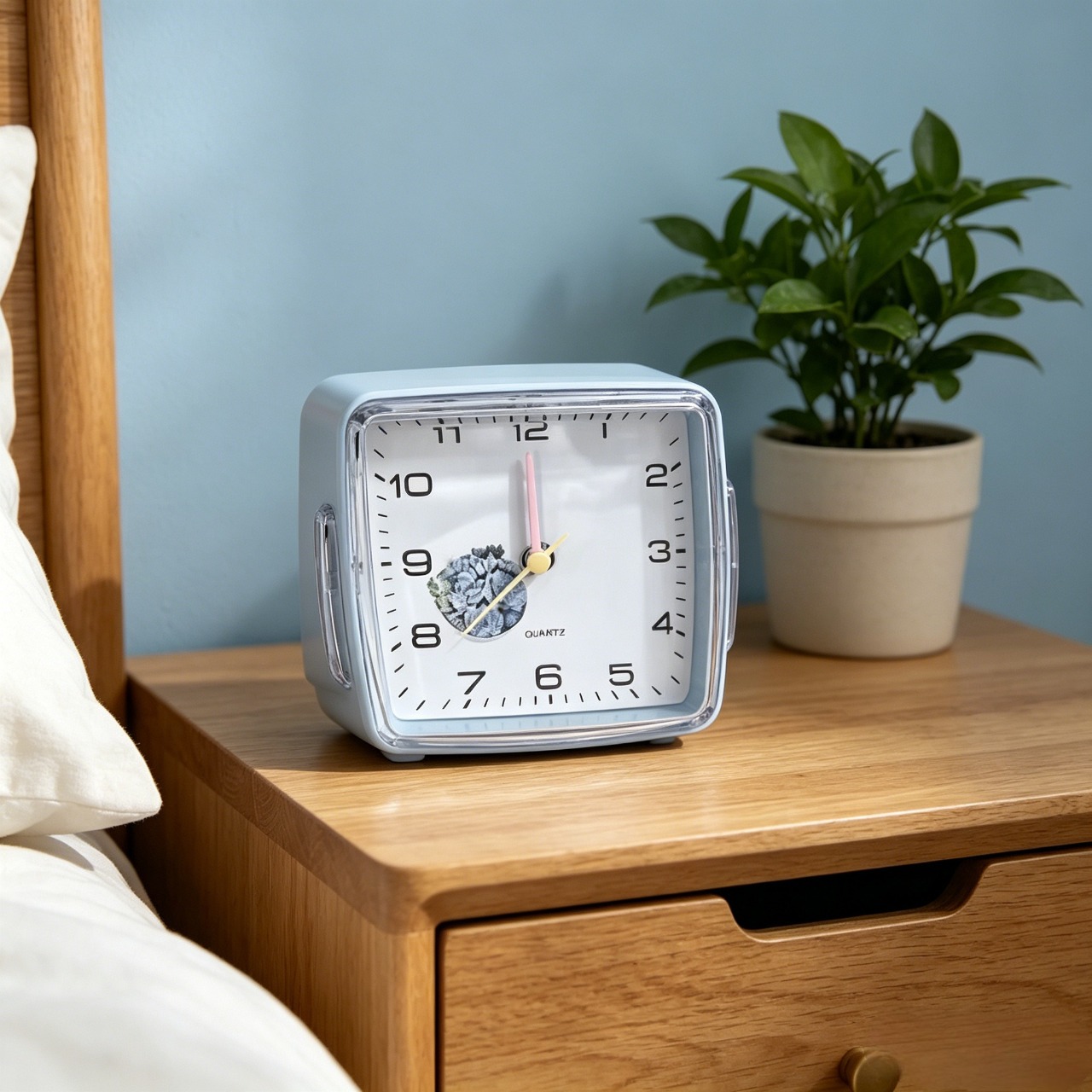 Compact Alarm Clocks Square Clock Electronic Number Double Bell Desk 12/24H Loud Alarm Clock for Kids and Adults Bedroom Home Decoration Portable Alarm Clock