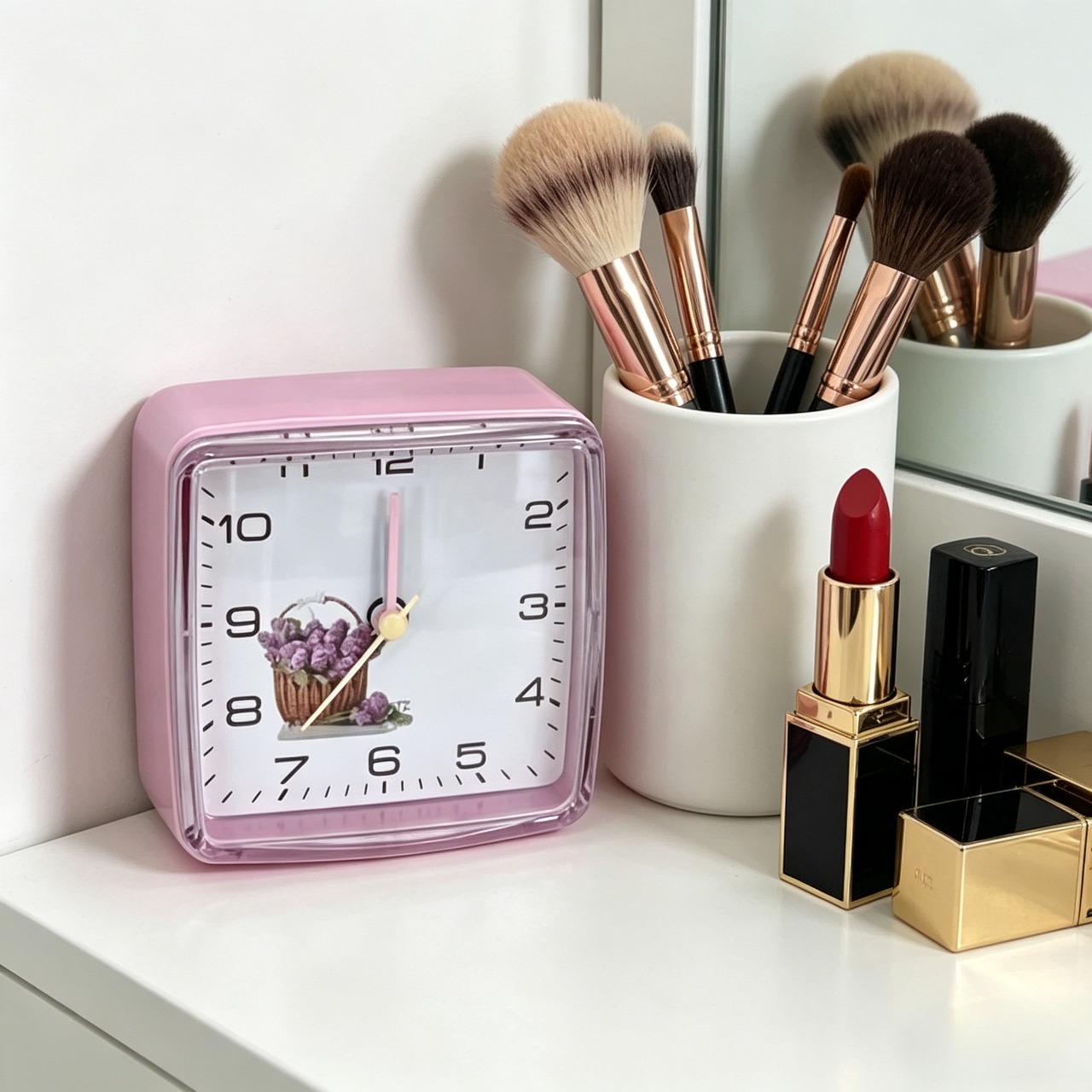 Compact Alarm Clocks Square Clock Electronic Number Double Bell Desk 12/24H Loud Alarm Clock for Kids and Adults Bedroom Home Decoration Portable Alarm Clock