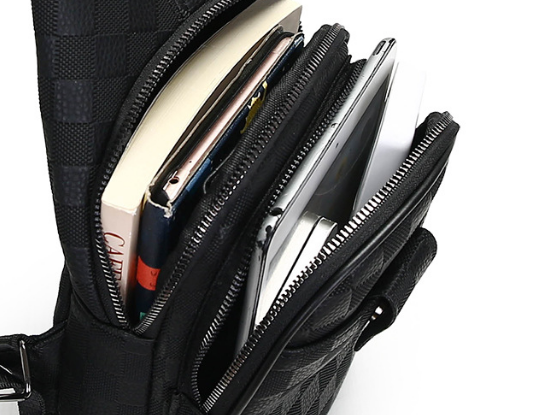 Fashion Chest Bag for Men Large Capacity Multifunctional Shoulder Crossbody Bag Casual Business Sling Bag Waist Pack Outdoor Hiking Travel Daily Bag Anti-friction waterproofing