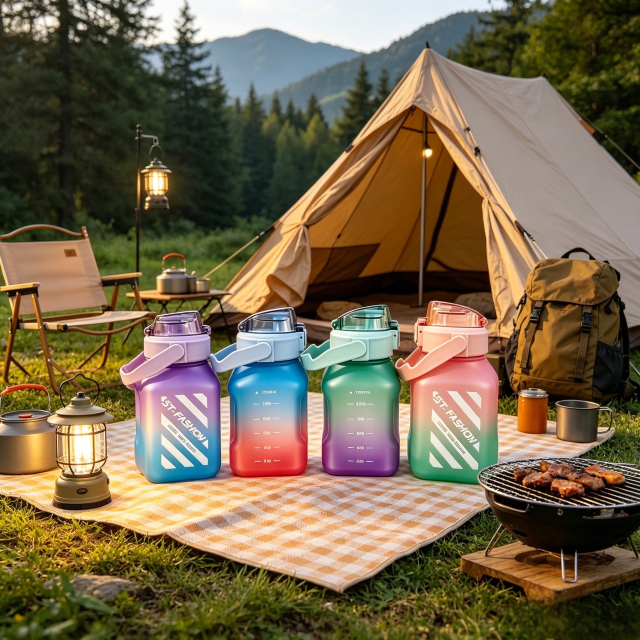 New 3PCS Set Water Bottles 3-in-1 Stanley Style Travel Mugs with Straw & Leakproof Lid Car Cup Macaron Bottle Sport Bottle Ice Bar Cup Plastic Sports Mug Large Capacity Frosted Water Bottle Coffee Cup