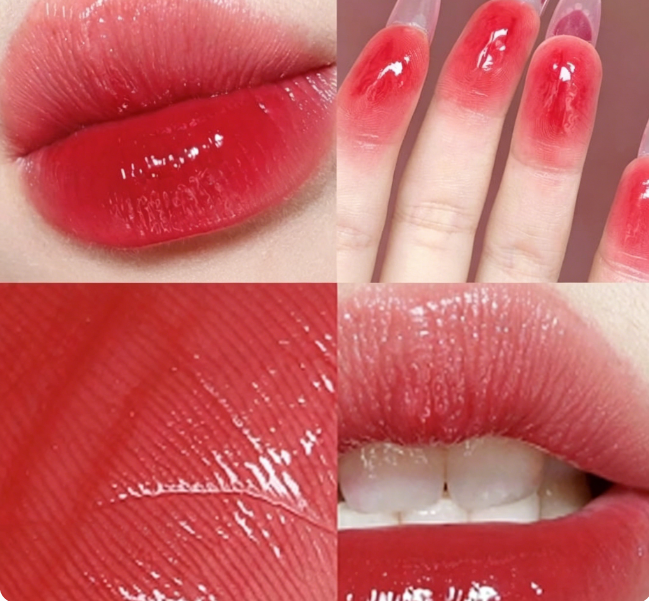 Double-headed glossy lip balm, mirror-like hydrating lip gloss, long-lasting cute cartoon lip color, suitable for girls and women to use