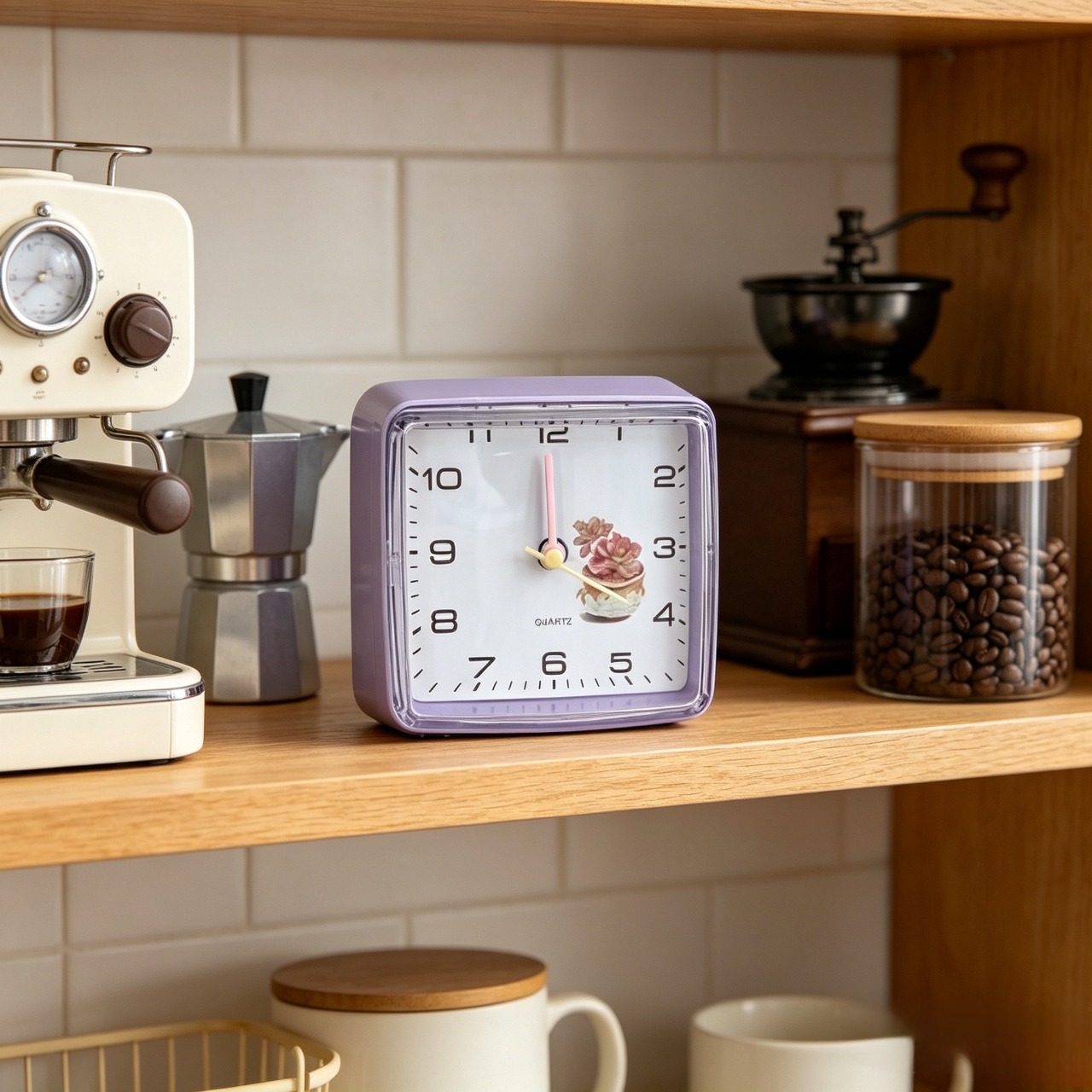 Compact Alarm Clocks Square Clock Electronic Number Double Bell Desk 12/24H Loud Alarm Clock for Kids and Adults Bedroom Home Decoration Portable Alarm Clock