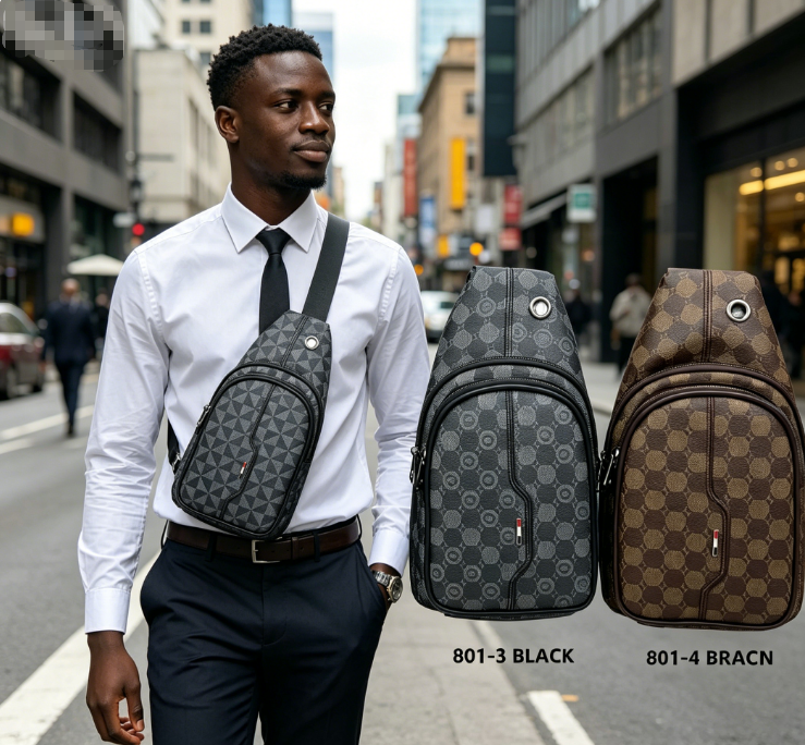 Fashion Chest Bag for Men Large Capacity Multifunctional Shoulder Crossbody Bag Casual Business Sling Bag Waist Pack Outdoor Hiking Travel Daily Bag Anti-friction waterproofing