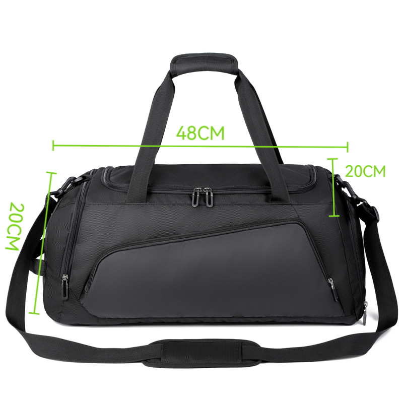 Unisex Large Sports Gym Bag Travel Duffel Bag Wet Dry Separation Luggage Weekend Overnight Bag Black